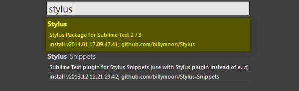 sublime text instalar stylus