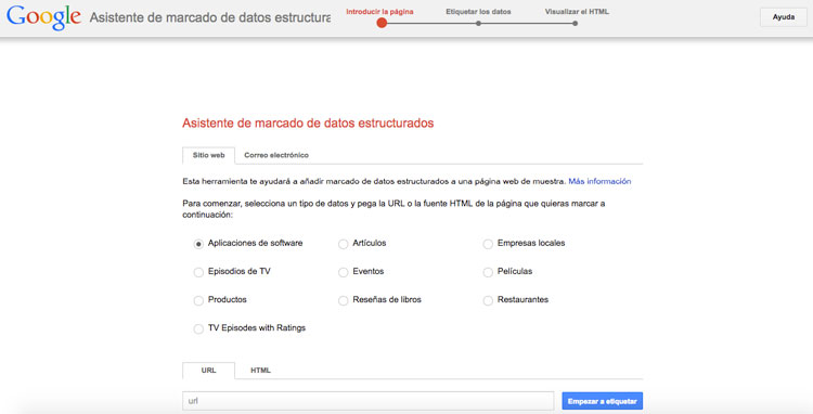 Asistente marcado datos estructurados