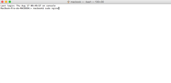 abrimos terminal mac os x