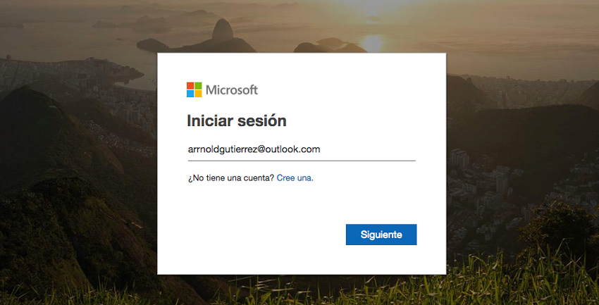 crear cuenta outlook iniciar sesion