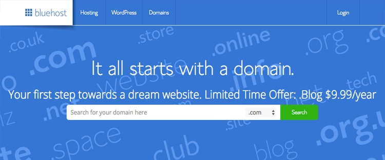 bluehost registro dominios