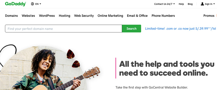 godaddy registros dominio