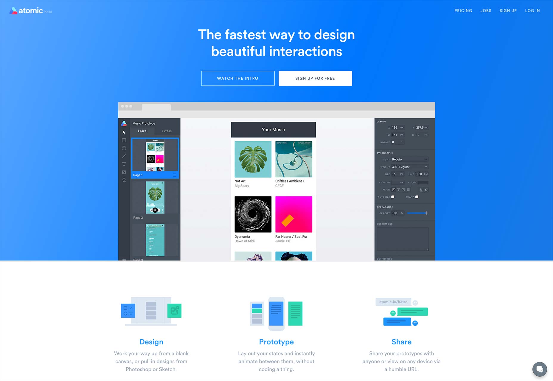 Atomic | Herramienta de Prototipo