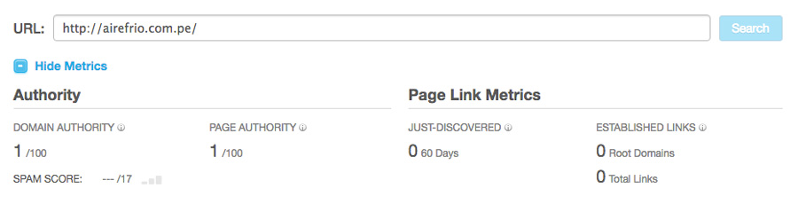 airefrio seo autoridad dominio pagina