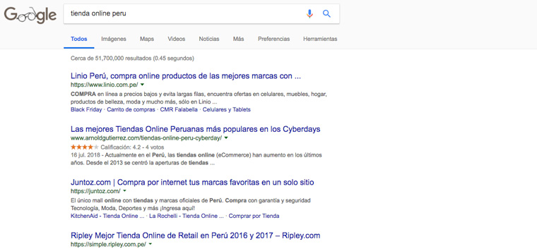 autoridad pagina tiendas online en peru