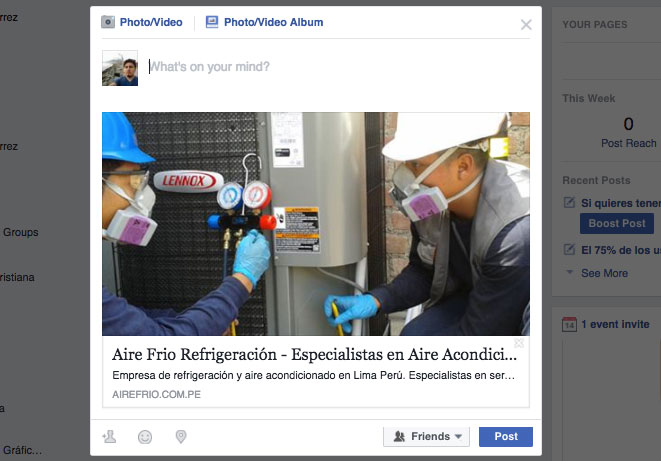 facebook snippet aire frio