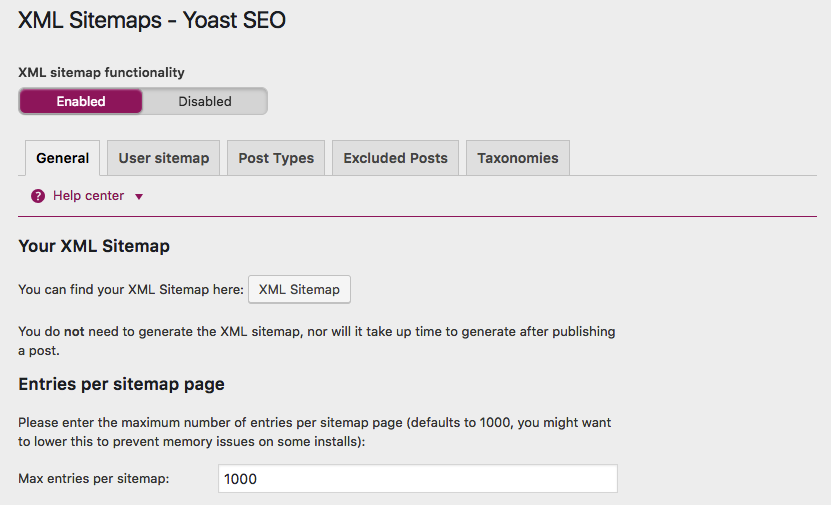 xml sitemap yoast seo
