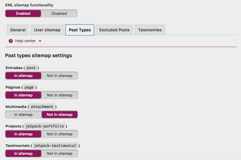 yoast seo configuración post type