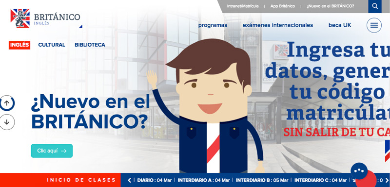 britanico - diseño web por la agencia staffcreativa peru