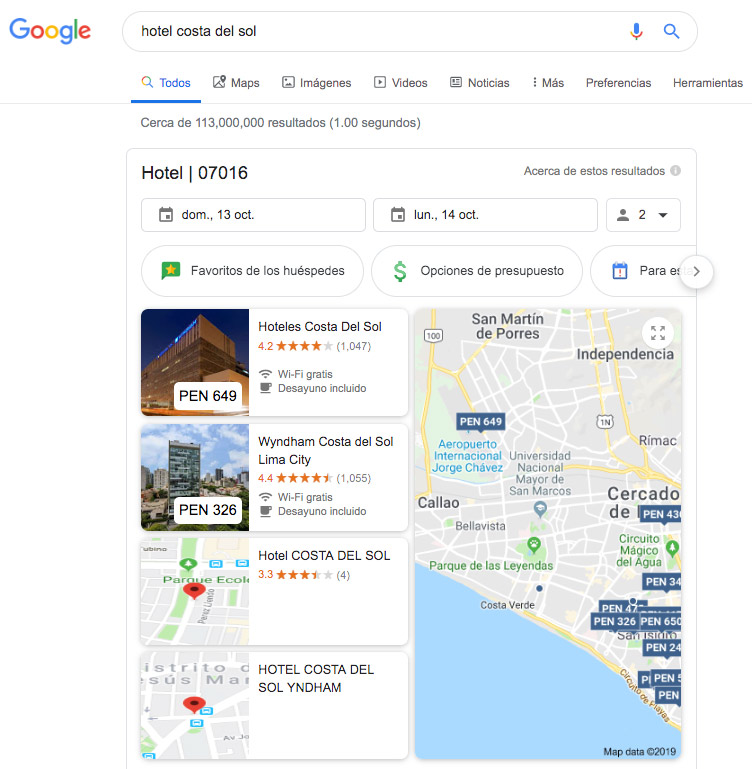 posicion cero por google industria hoteles