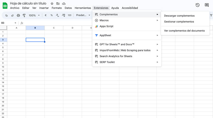 google-sheet-complementos-descargar